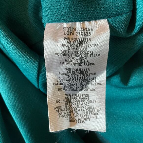 Betsy & Adam Ruffled Halter Long Mermaid Evening Gown Colorful Blue Size 6 Dress - Picture 11 of 13